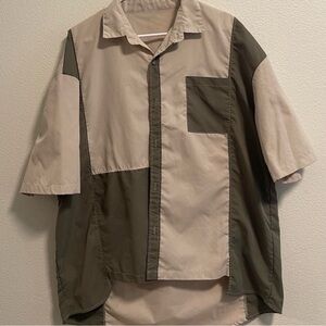 Colorblock oversized Button-Up Shirt